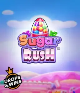 Dive into the colorful world of the Sugar Rush slot game by Pragmatic Play, showcasing a colorful candy dispenser on a fantastic candy landscape. This image portrays the playfulness of the slot, adorned with vivid candies and engaging typography. Great for candy lovers, offering a delightful gaming experience. 